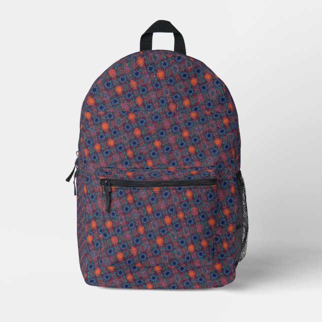 Tiles of color printed backpack (Front)