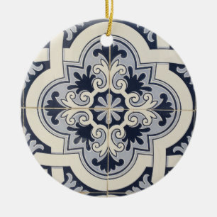 Tiles of Portugal Personalized Ceramic Ornament