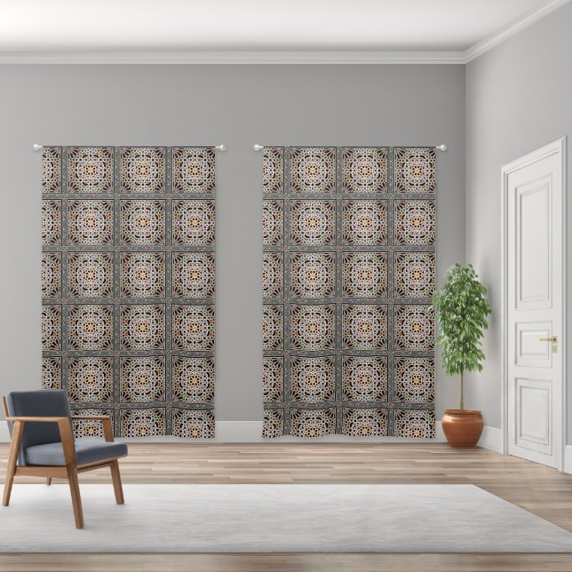 Tiles of the Alhambra Curtain (Wide)