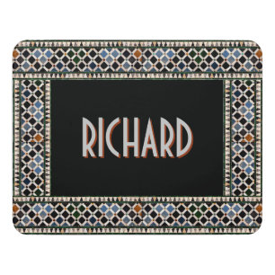 Tiles of the Alhambra Door Sign