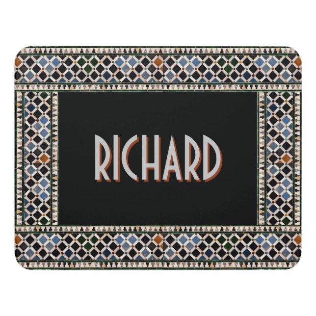 Tiles of the Alhambra Door Sign (Contemporary Front)