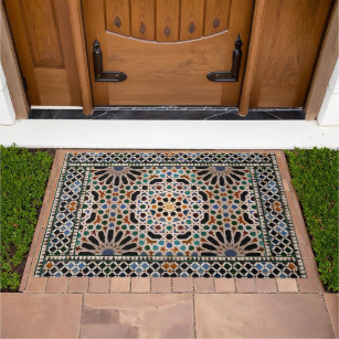 Door Mat, Indoor/outdoor Floor Mats, Outdoor Mat Front Door, Loop Carpet,  Spanish Tiles Design Door Mat, Monochrome Design Mat, Tiles2 