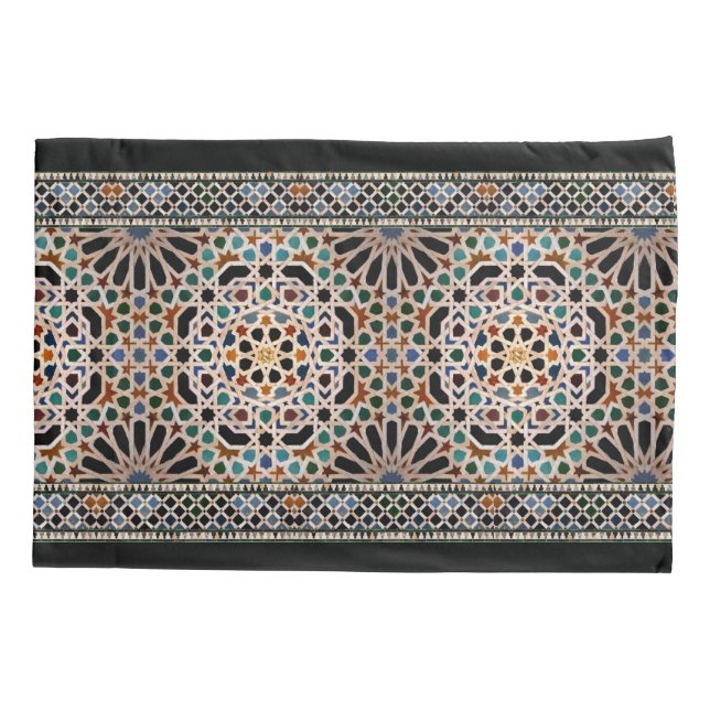 Tiles of the Alhambra Pillow Case (Back-Left)