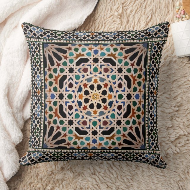 Tiles of the Alhambra Throw Pillow (Blanket)