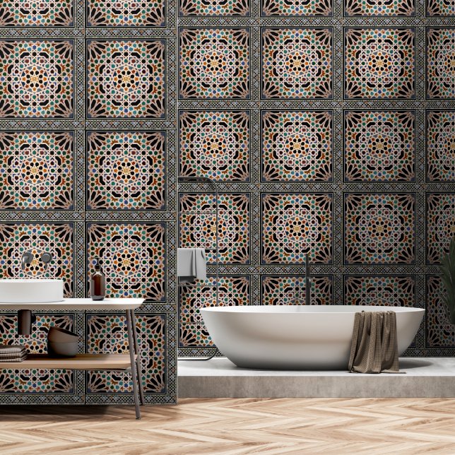 Tiles of the Alhambra  Wallpaper (Bathroom)