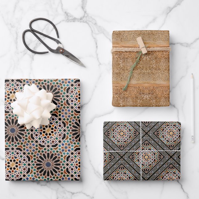 Tiles of the Alhambra  Wrapping Paper Sheets (Front)