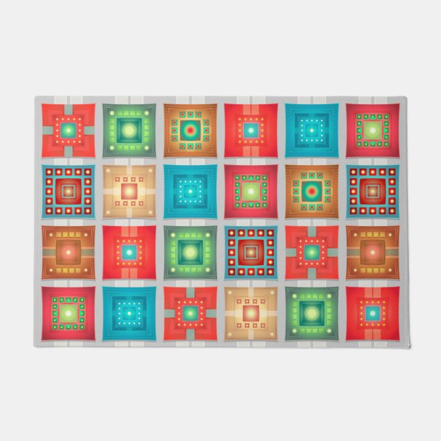 tiles pattern background colorful doormat (Front)