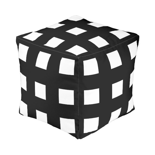 Tiles Pattern Design on Square Pouf (Angled Front)