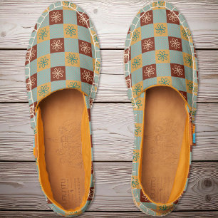 Tiles - Seaglass Burgundy Faux Gold Cream Espadrilles