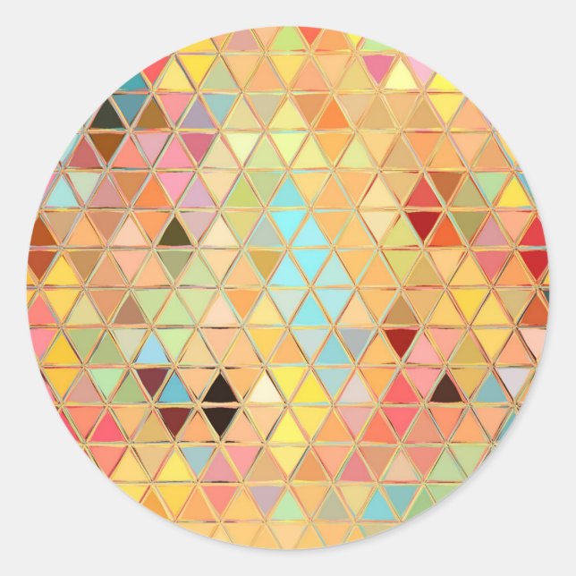 Tiles Stained Glass Boho Classic Round Sticker (Front)