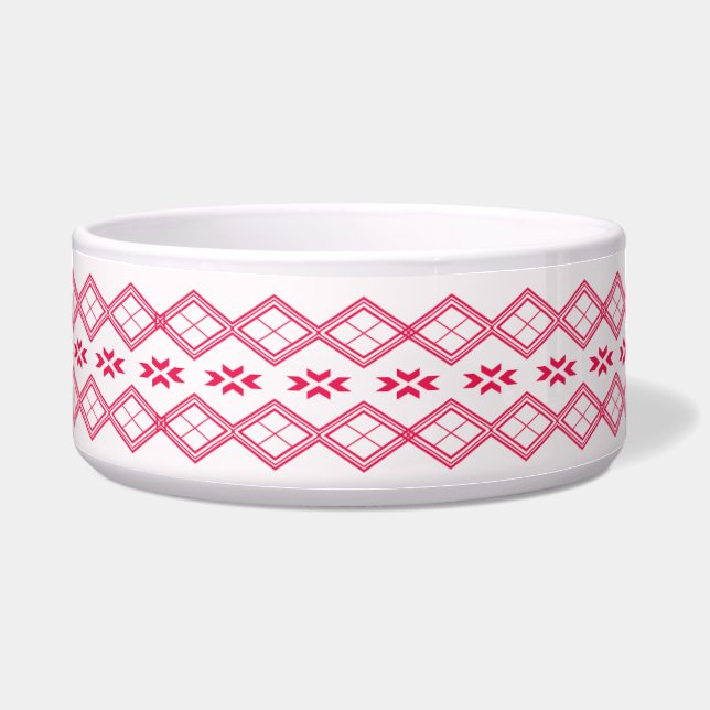 Tilet Pattern |Pink Geometric Design Bowl (Front)