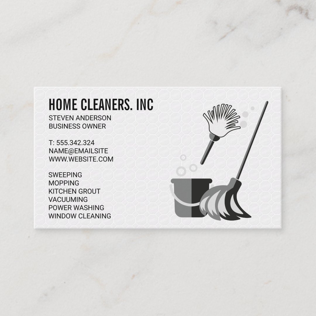 Tiling Background | Cleaning Supplies Business Card | Zazzle