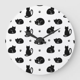 Tiling Cats Pattern Wall Clock – For cat lovers