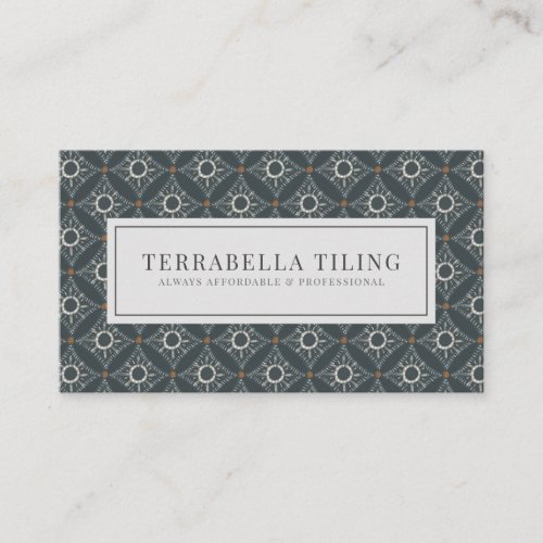 Tiling Flooring Gray Black Diamond Pattern Business Card