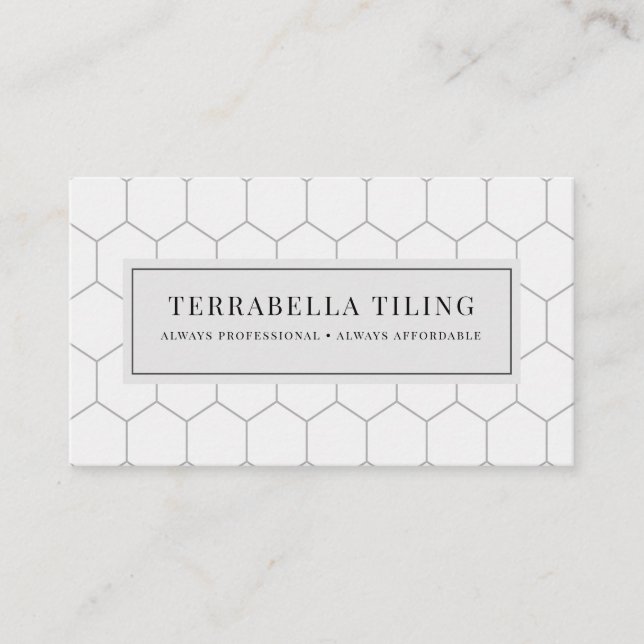 Tiling Flooring Hexagon Tile Pattern Business Card (Front)