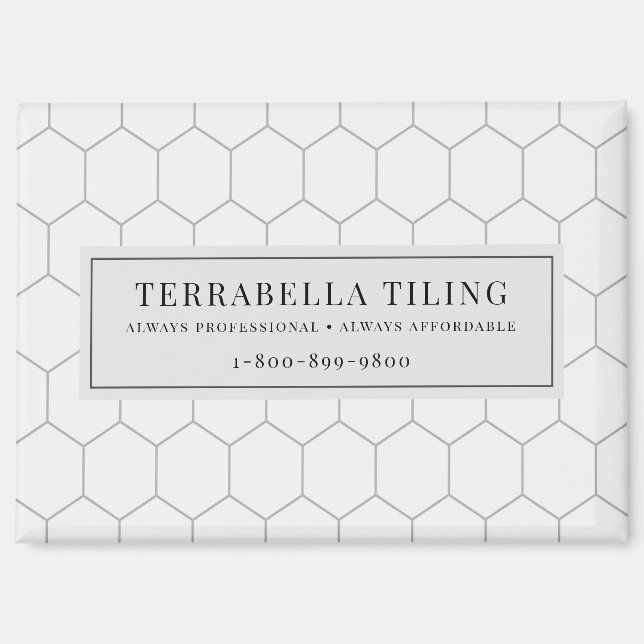 Tiling Flooring Hexagon Tile Pattern Business Magnet (Front)