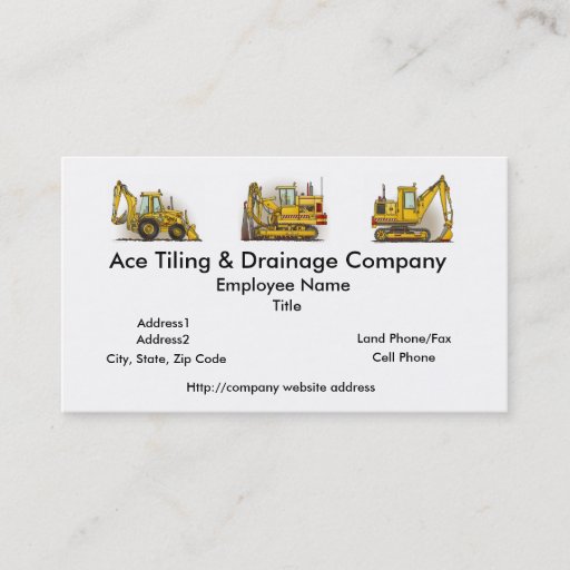 Customizable Tiling Machine Construction Business Cards