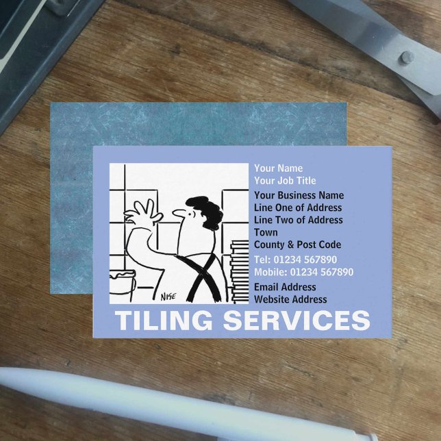 Tiling Services Cartoon Business Card (Creator Uploaded)
