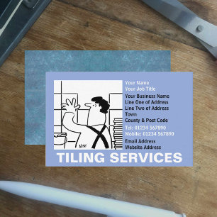 Tiling Services Cartoon Business Card