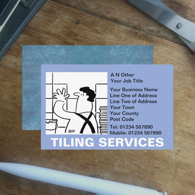 Tiling Services Cartoon Business Card (Creator Uploaded)