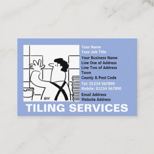 Tiling Services Cartoon Business Card