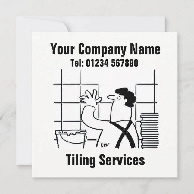 Tiling Services Cartoon Card (Front)