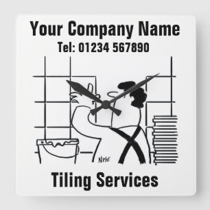 Tiling Services Cartoon Clock