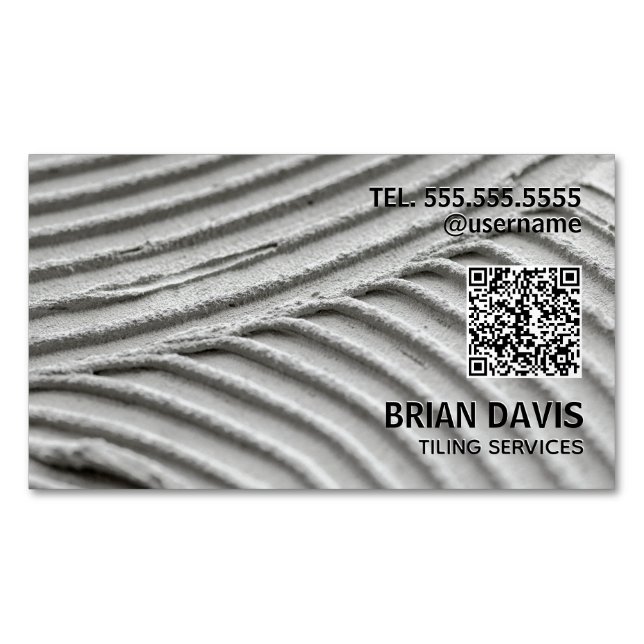 Tiling Services Tiler Custom QR Business Card Magnet (Front)