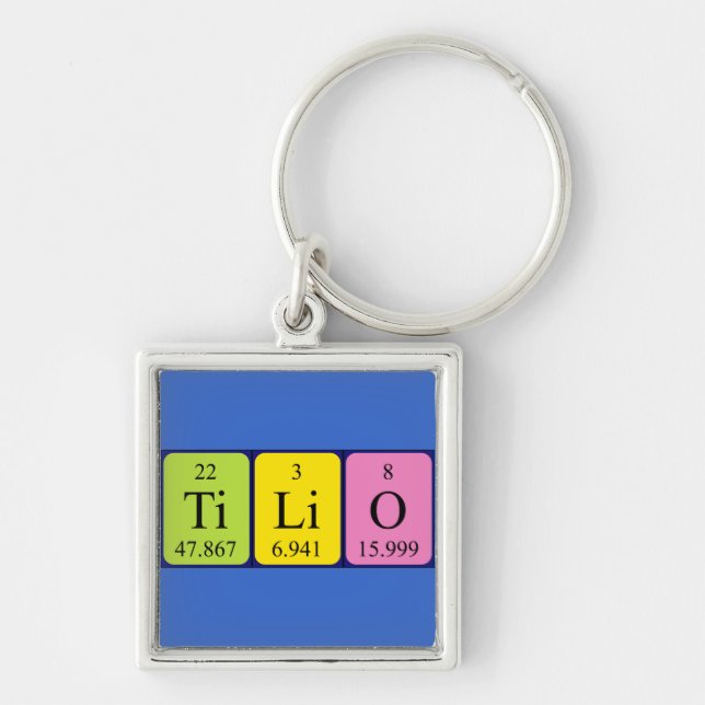 Tilio periodic table name keyring (Front)