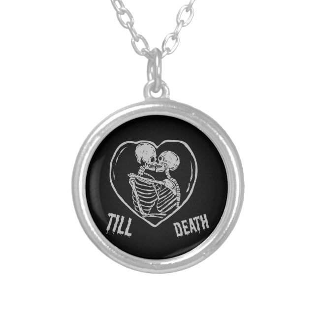 Till Deah Emo Goth Vlanetine's Day Silver Plated Necklace (Front)