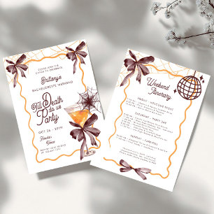 Till Death Bow Cocktail Halloween Bacheloerette In Invitation