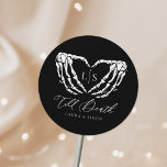 Till Death Chic Modern Gothic Wedding Classic Round Sticker<br><div class="desc">Till Death Chic Modern Gothic Wedding Classic Round Sticker</div>
