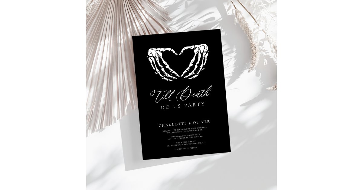 Till Death Chic Modern Gothic Wedding Invitation