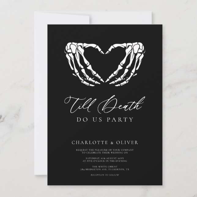 Till Death Chic Modern Gothic Wedding Invitation