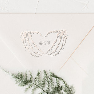 Till Death Chic Modern Gothic Wedding Monogram Embosser