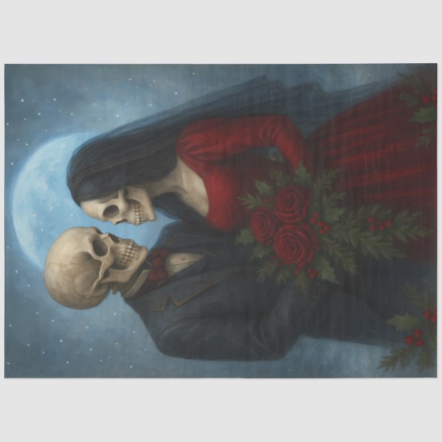 Till Death Christmas Bride & Groom Decoupage Paper (Front)