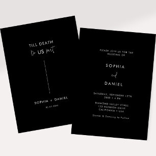 Till Death Dark Romance Black Gothic Wedding Invitation