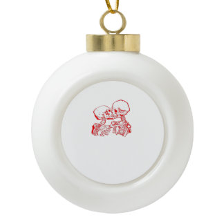 Till Death Do Us Apart (Red Transparent) Ceramic Ball Christmas Ornament