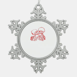 Till Death Do Us Apart (Red Transparent) Snowflake Pewter Christmas Ornament
