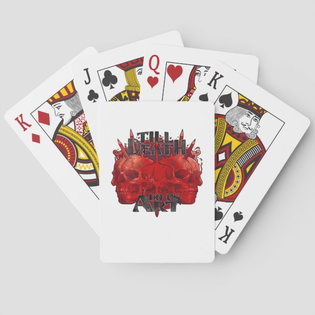 Till Death Do Us Art On White Classic Poker Cards (Back)