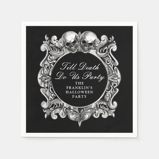Till Death Do Us Halloween Party Napkins (Front)