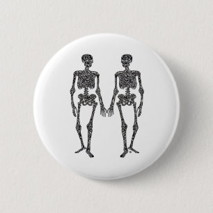 Till Death Do Us Part 2 Skeletons Classic Button