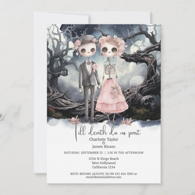 Till death do us part Bride and Groom Invitation (Front)