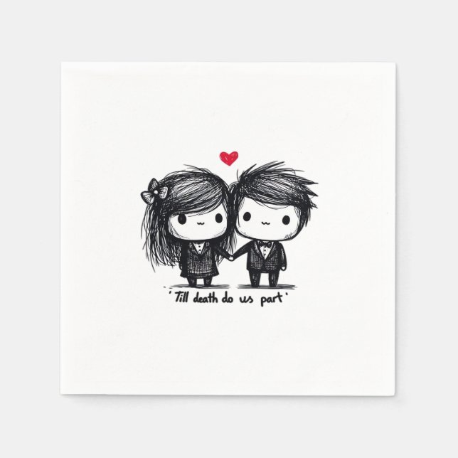 Till Death Do Us Part Classic – Autumn Love Story Napkins (Front)