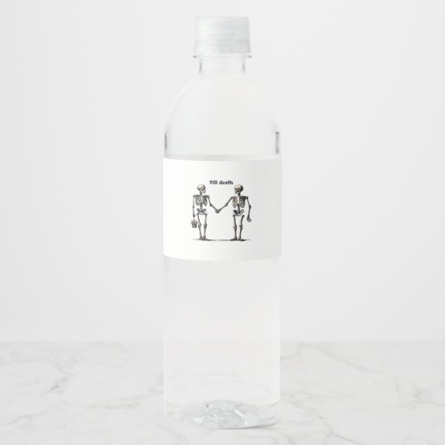Till Death Do Us Part Classic – Funny Love Quote Water Bottle Label (Front)