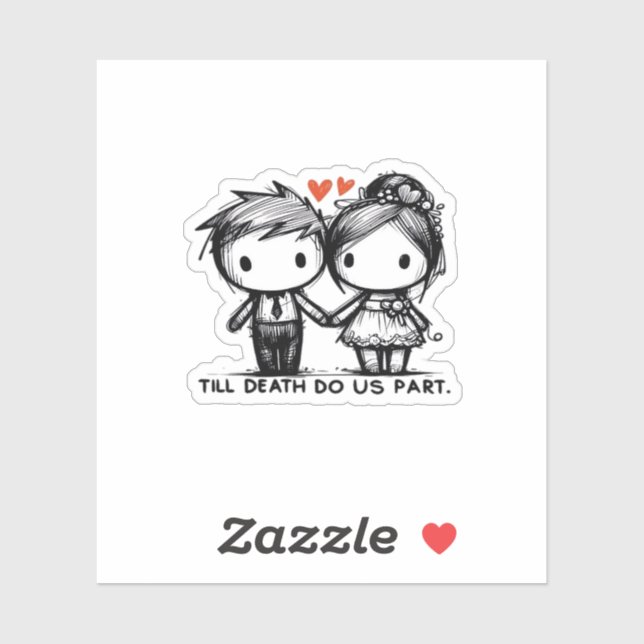 Till Death Do Us Part Classic – Gothic Romance Des Sticker (Sheet)