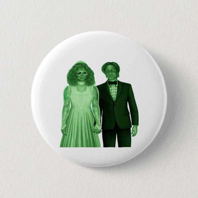 Till Death Do Us Part Classic Retro Design Button (Front)
