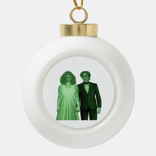 Till Death Do Us Part Classic Retro Design Ceramic Ball Christmas Ornament (Front)