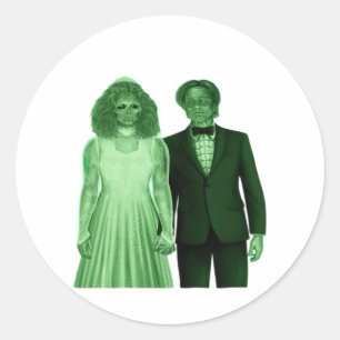 Till Death Do Us Part Classic Retro Design Round Sticker