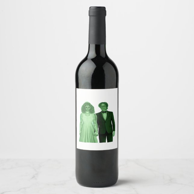 Till Death Do Us Part Classic Retro Design Wine Label (Front)